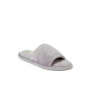 Dearfoams -  Women's Beatrice Quilted Microfiber Terr Gray